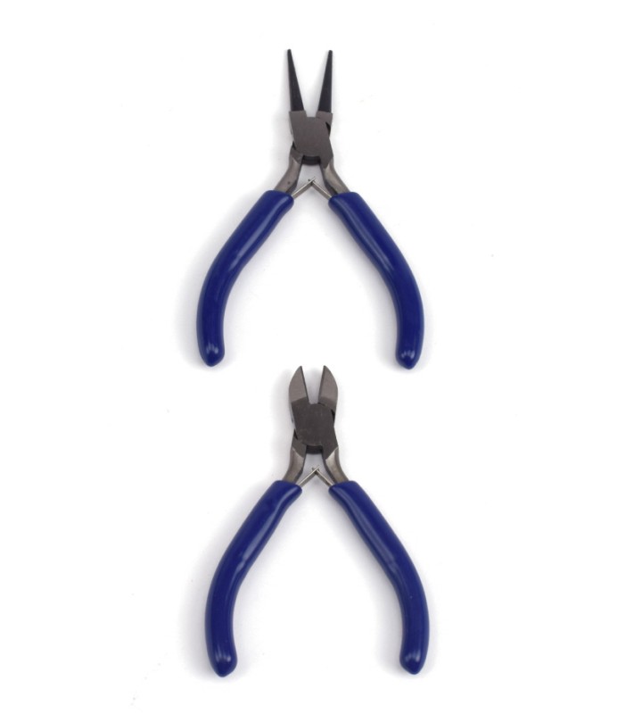 Set of 2 conical grip pliers and cutting pliers