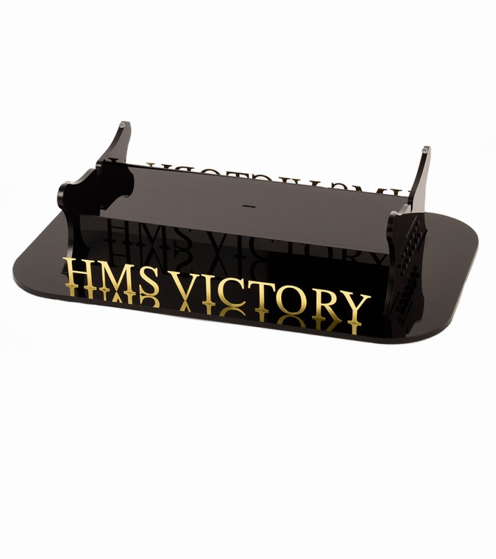 Base d'Exposition en Plexiglass Noir et Or pour Maquette HMS Victory