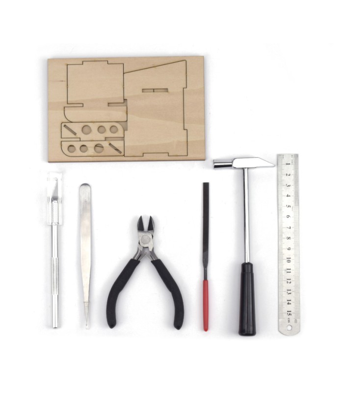 Set di strumenti essenziali per la modellazione con organizer compatto