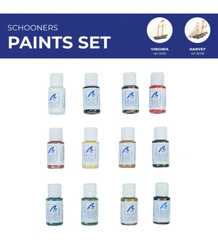 Ensemble de Peintures Maquettes Bateaux: Goélettes