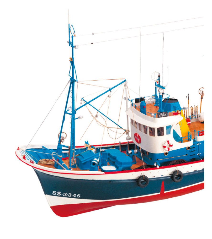 Ny tunbåd Marina II. 1:50 træmodel fiskebådssæt