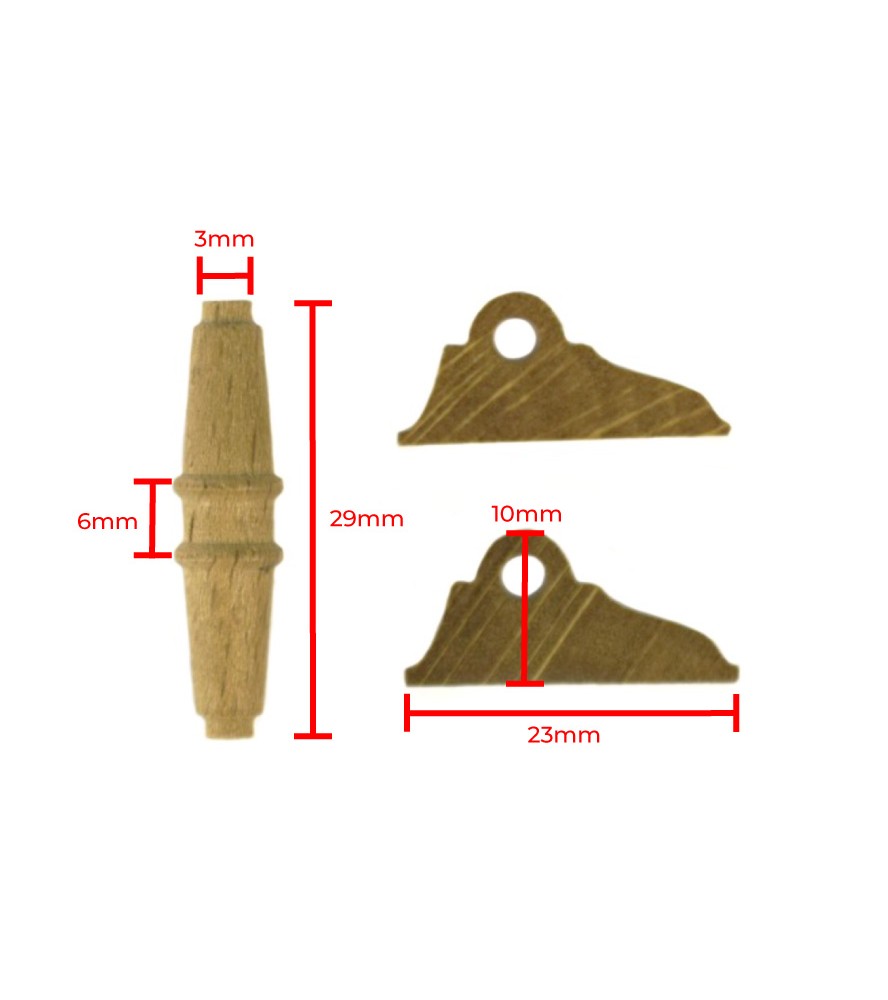 Kapstan horisontell form i valnötsträ 30 mm för...