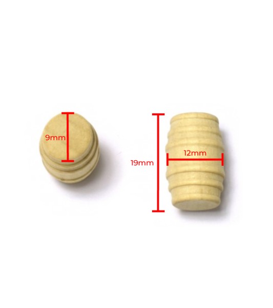 Barrel in Boxwood of 12 mm (4 Units) for Ship Modeling
