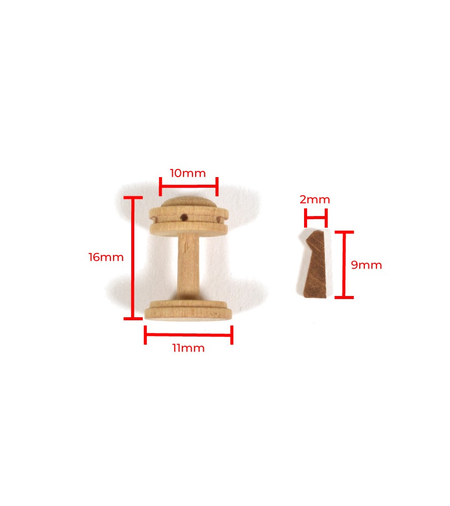 Verticale beukenlier 16 mm (2 stuks) en...