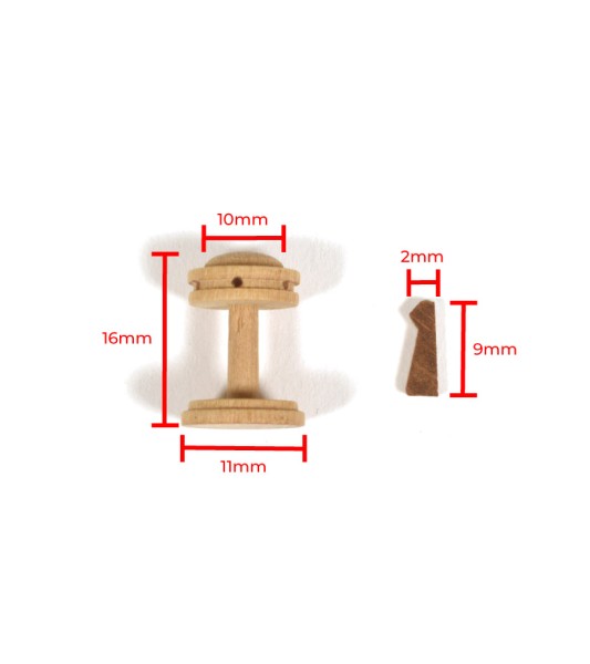 Vertical Beech Winch 16 mm (2 pcs.) and Walnut Winch Guards