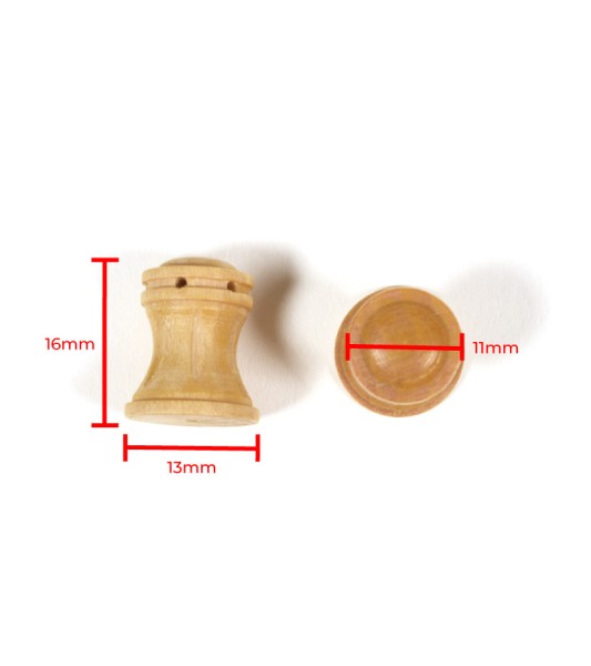 Fräst kapstan vertikal form i bokträ 16 mm (2 st) för fartygsmodellering