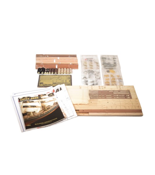CUTTY SARK Clipper de Té 1:84 Maqueta de barco en Madera - Contenido del kit