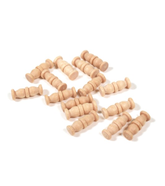 Colonna doppia in bosso 10 mm (15 pezzi) per modellismo navale