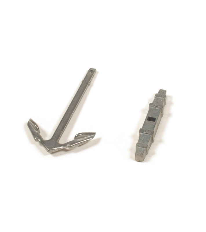Kotwica 56x30 mm i klips kotwiczny do modelowania statków