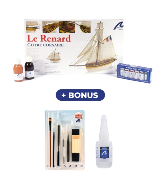 Le Renard Cutter. Geschenkpaket mit Modell, Farben und Werkzeug