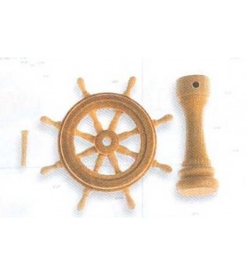 Rudder and Wheel 30 mm in Wood for Ship Modeling