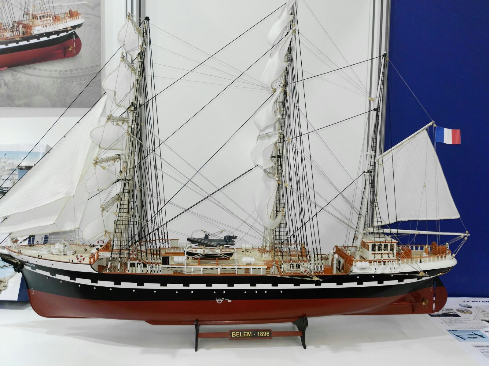 Ship modeling. Wooden model ship Belem 1/75 (22519).