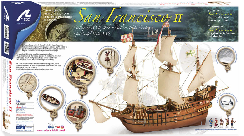 Ship Modeling. Wooden ship model of the Galleon San Francisco II 1/90 (22452N).