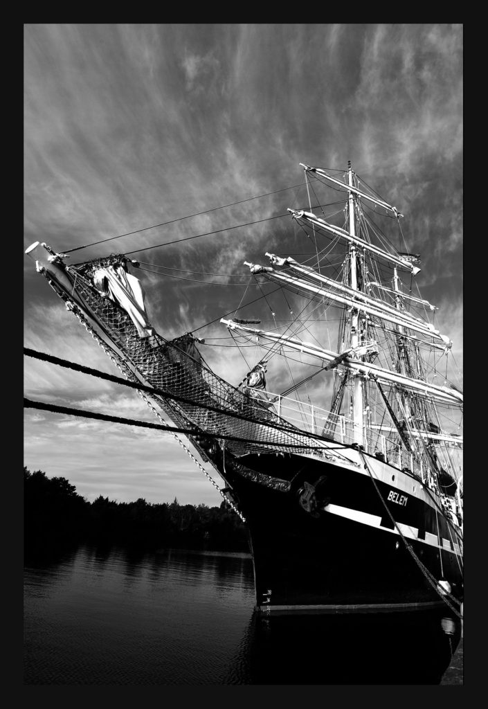 History of the Belem Training Ship. The French Sailboat, Docked in Port.