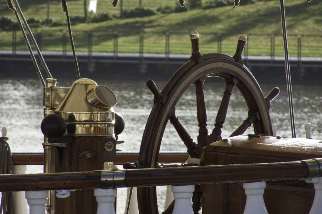 Real image of the command post of the French Belem School Ship.