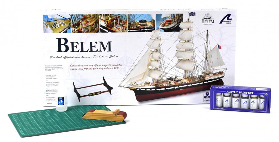 Gift Pack of French Training Ship Model Belem (22519) by Artesanía Latina.