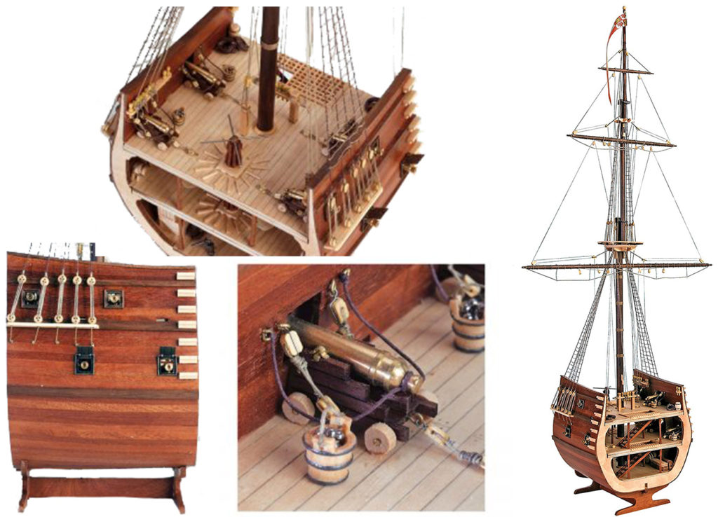 Wooden Ship Model Section of Galleon San Francisco (20403).