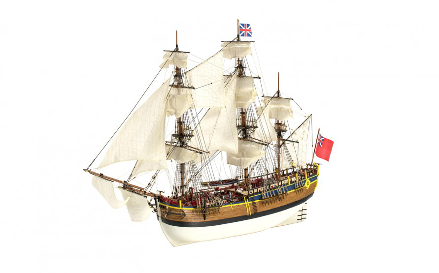 Wooden Naval Modeling Kit with British Ship Model HMB Endeavour (22520) by Artesania Latina.