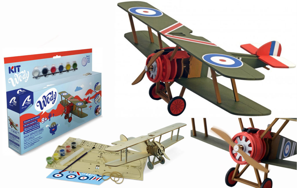 Maquetas para Niños +8. Colección Art&Kids de Modelos a Escala en Madera: Avión Caza Británico de la I Guerra Mundial Sopwith Camel.