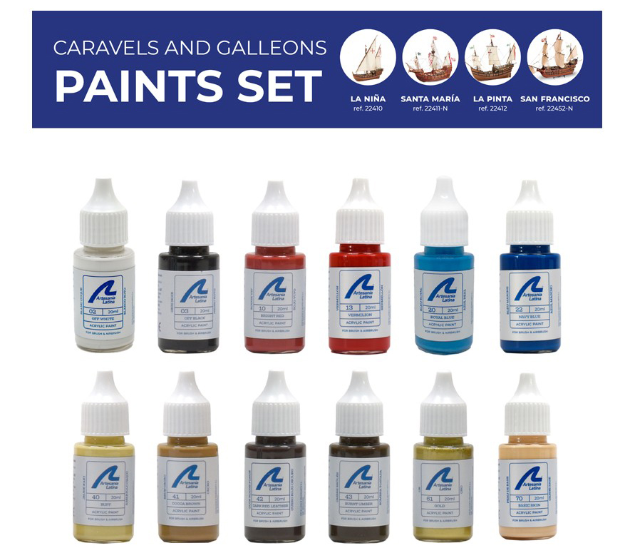 Paints for Model Ships. Caravels and Galleons (277PACK8).