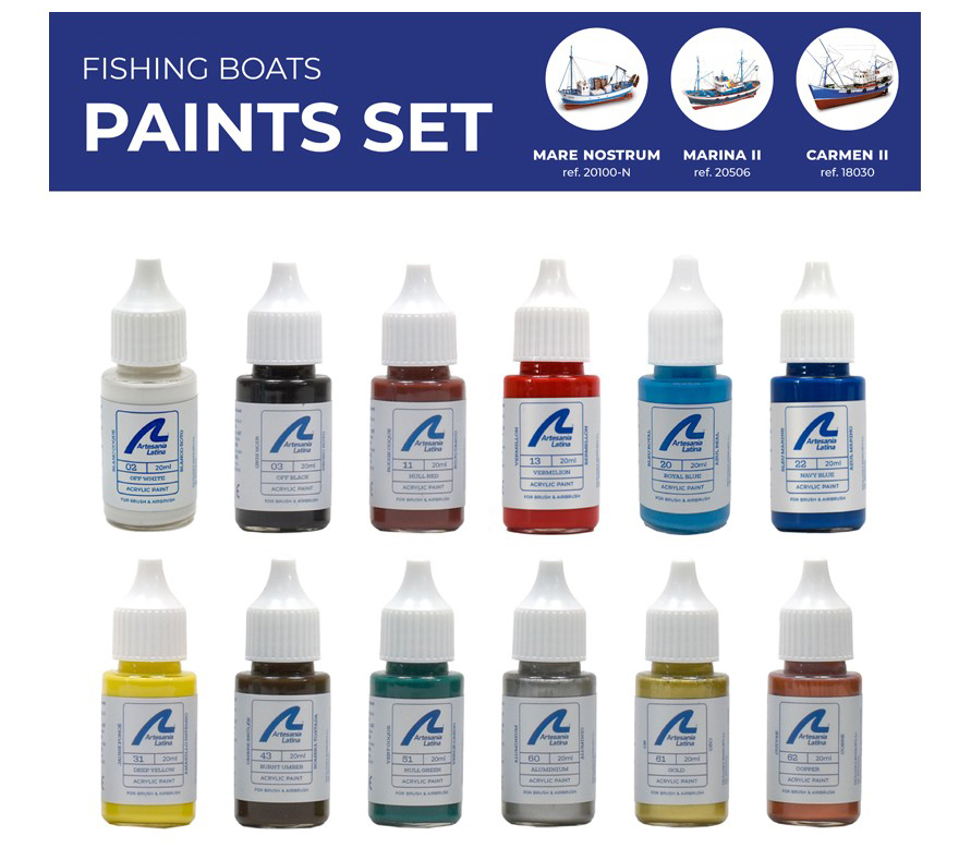 Advanced Set of Paints for Model Ships: Fishing Boats (277PACK3).