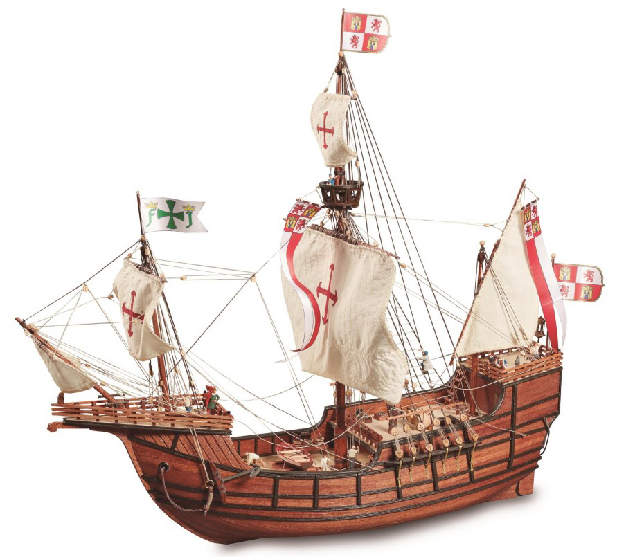 Santa Maria Model Construction (22411-N). The wooden caravel of America Discovery.