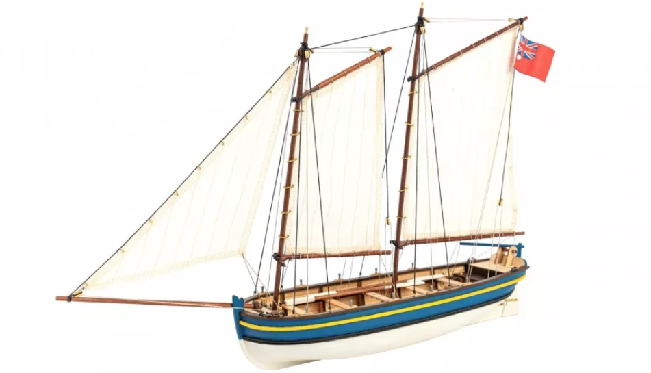 Maqueta Lancha HMS Endeavour a escala 1/50 (19005). Renovado kit de modelismo de 2022 hecho en madera.