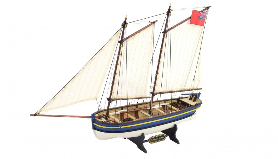 Modélisme Naval. Maquette de bateau en bois canot du capitaine HMS Endeavour 1/50 (19005).