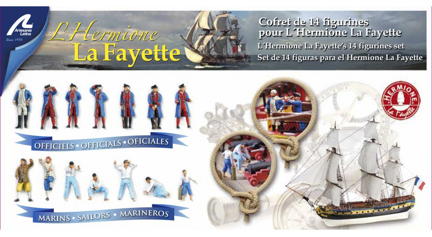 Set de 14 Figurines en Metal para Hermione La Fayette -Marina Francesa- (22517-F).