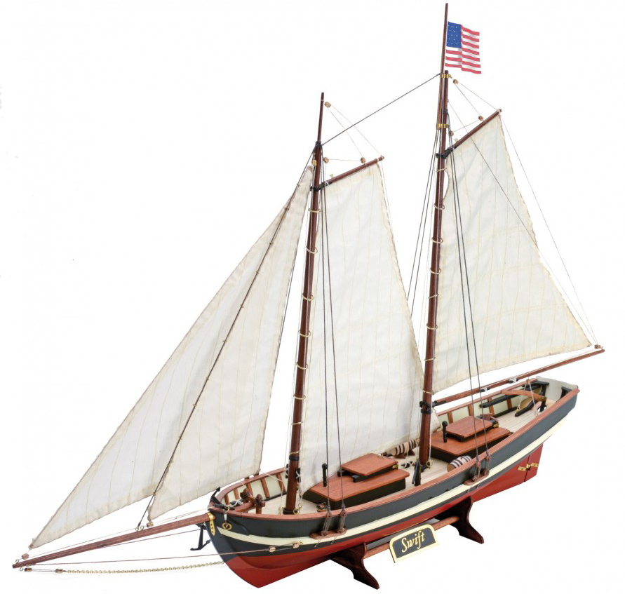 Swift Wooden Model Ship (22110N): Renewed Presentation for the Virginia Pilot Boat Naval Modeling Kit (USA).