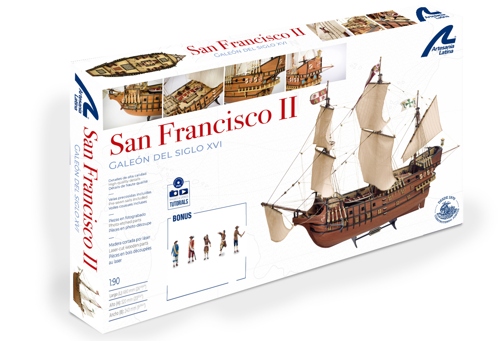 Modélisme Naval. Maquette en bois du Galion San Francisco II 1/90 (22452N).