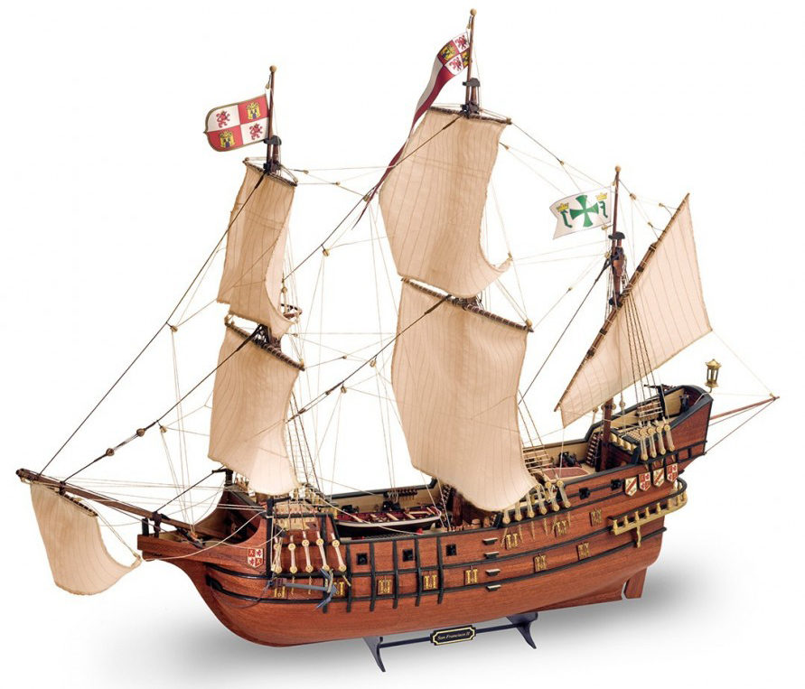 Maqueta de Galeón en Madera San Francisco II (22452-N) a Escala 1/90 para Modelistas Nivel Medio de Artesanía Latina.