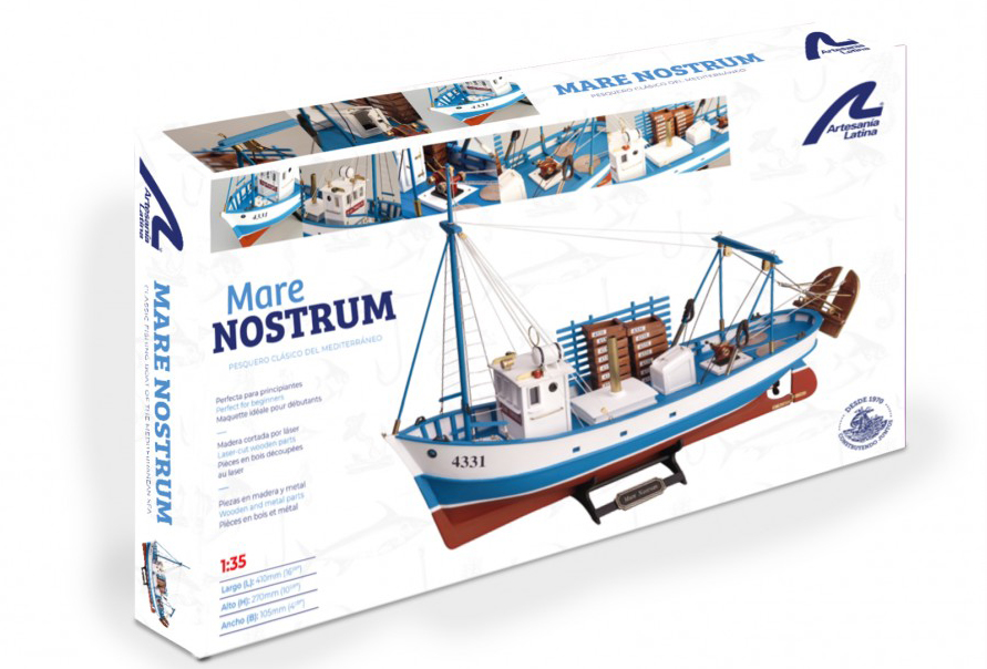 Maqueta Barco de Pesca en Madera para Construir Mare Nostrum a escala 1/35 (20100-N) de Artesanía Latina. 