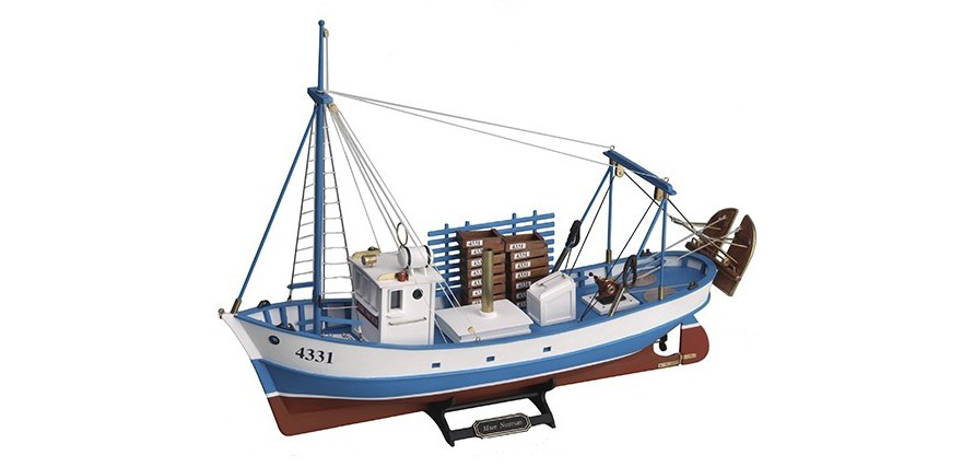 RÉPLICA MAQUETA BARCO PESQUERO. L:86 cm - H:52 cm - LAMARENCALMA