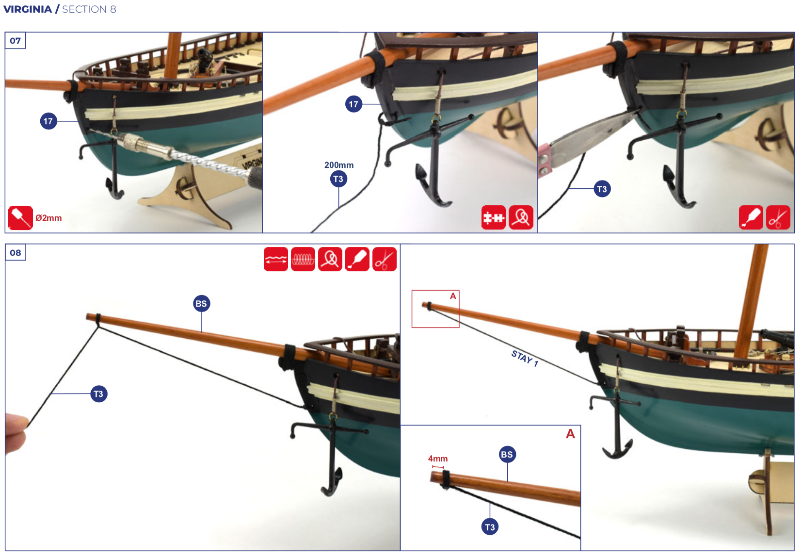 Artesania Latina Virginia 1819 American Schooner 1:41 Boat Kit 22135 Parts  Only!