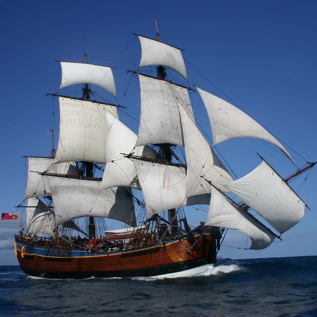 History of the 18th Century British Survey Ship HMB Endeavour.