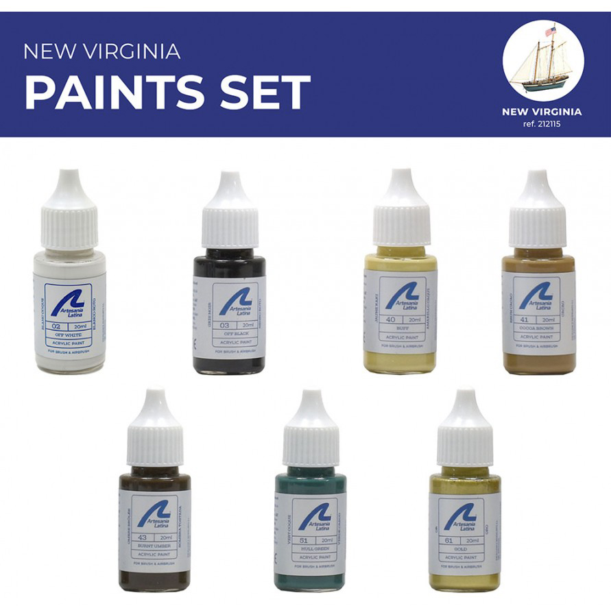 Virginia Schooner Model Specific Acrylic Paints Set (277PACK21).