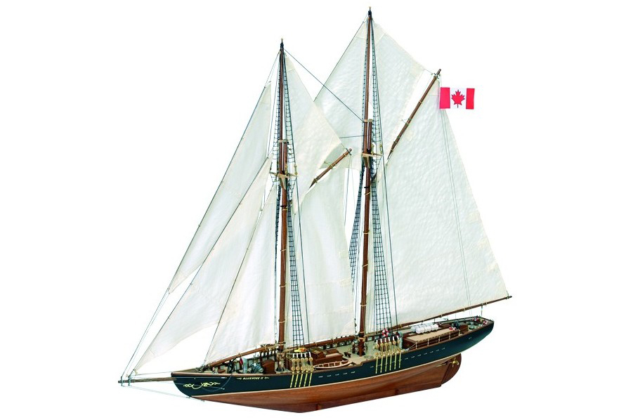 Sailboat Model Bluenose II (22453) at 1:75 scale by Artesania Latina: Regatta and Fishing Schooner.