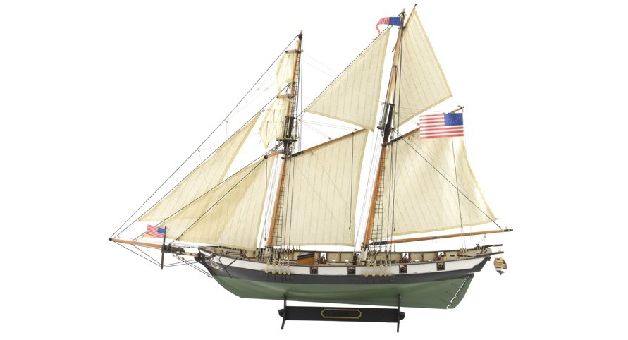 Harvey Model Ship (22416) in Wood at 1:60 Scale. Naval Modeling Kit with the Fabulous American Schooner of the 19th Century.