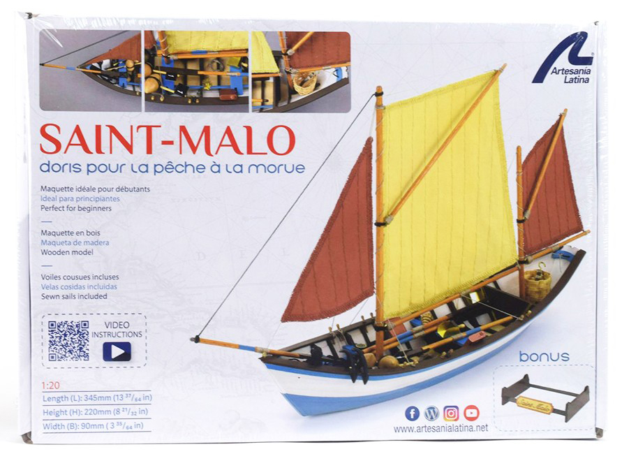 Fishing Boat Models in Wood: Saint Malo (19010-N) by Artesanía Latina.