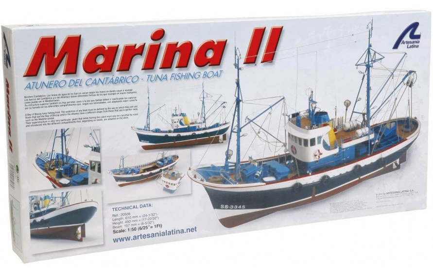 Maqueta Barco de Pesca del Atunero del Mar Cantábrico Marina II 1/50 (20506) de Artesanía Latina.