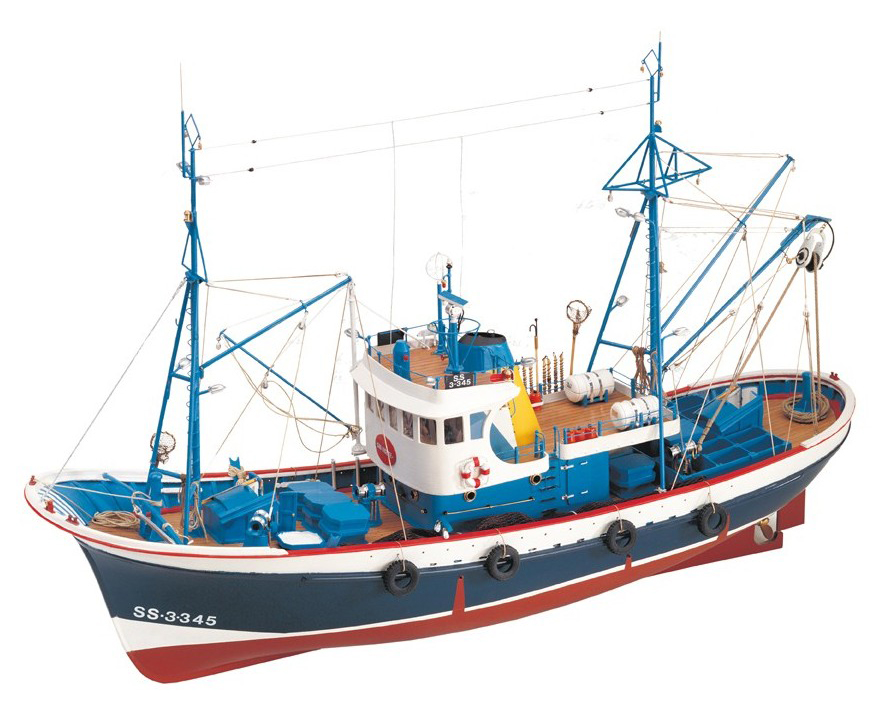 Fishing Ship Model. Traditional Tuna Boat Marina II 1:50 (20506) made by Artesanía Latina.