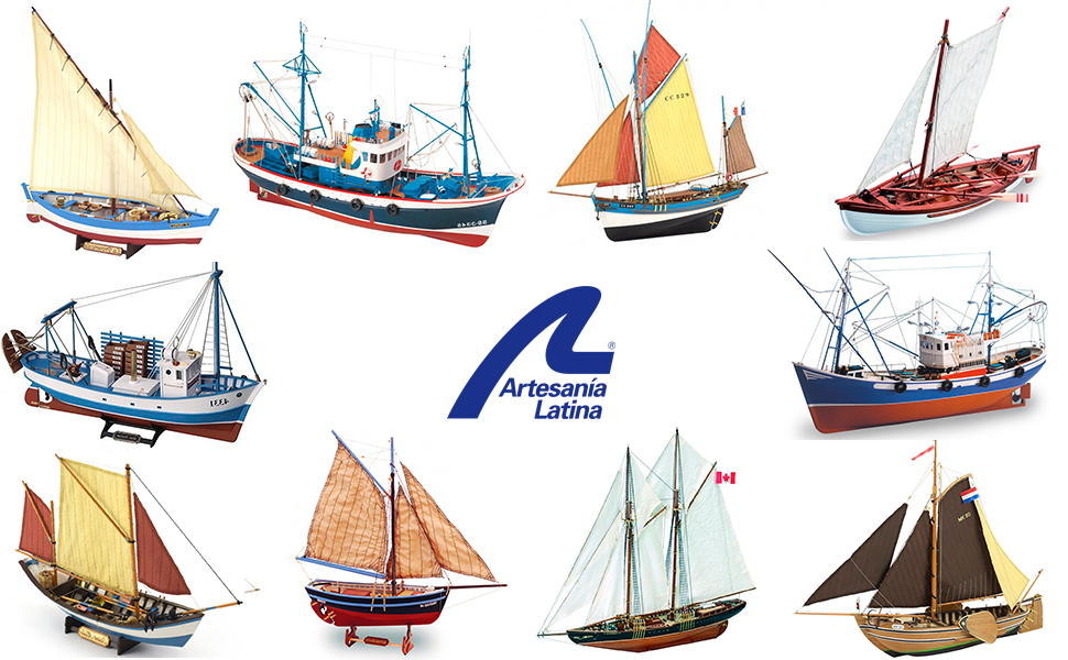 – Wooden Ship Model Kit – Spaniard Tuna Boat from Cantabric Sea, Marina II  – Model 20506, 1:50 Scale – Models to Assemble – Advanced Level