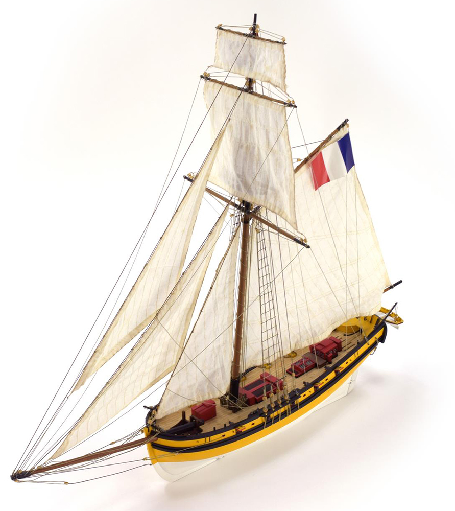 Maqueta barco a motor artesanal años 40 · Maquette de bateau