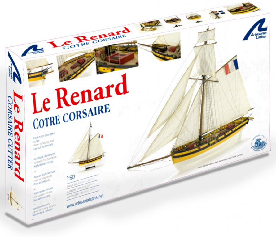 Maquette Navire Corsaire Française en Bois Le Renard (22401) à l’Échelle 1/50 d’Artesanía Latina.