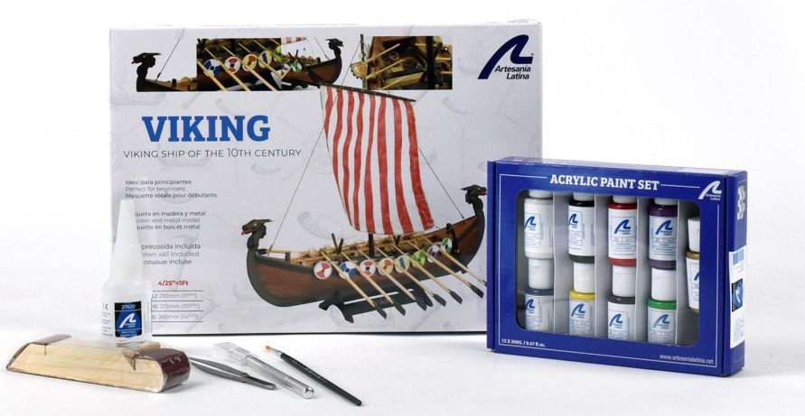 Modeling Gift Ideas: Gift Pack Model Ship Drakkar Viking (19001-L) by Artesanía Latina.