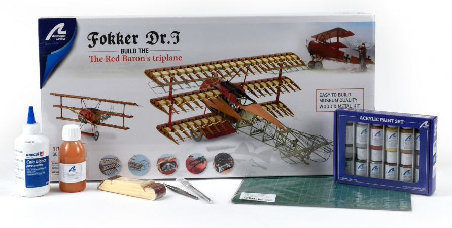 Pack Cadeau Maquette Avion de Chasse Fokker Dr. I (20350-L) d’Artesanía Latina.