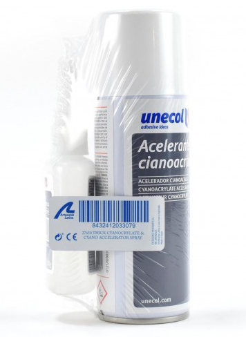Set of Cyanoacrylate for Porous Materials and Accelerator Spray (27650) made by Artesanía Latina.