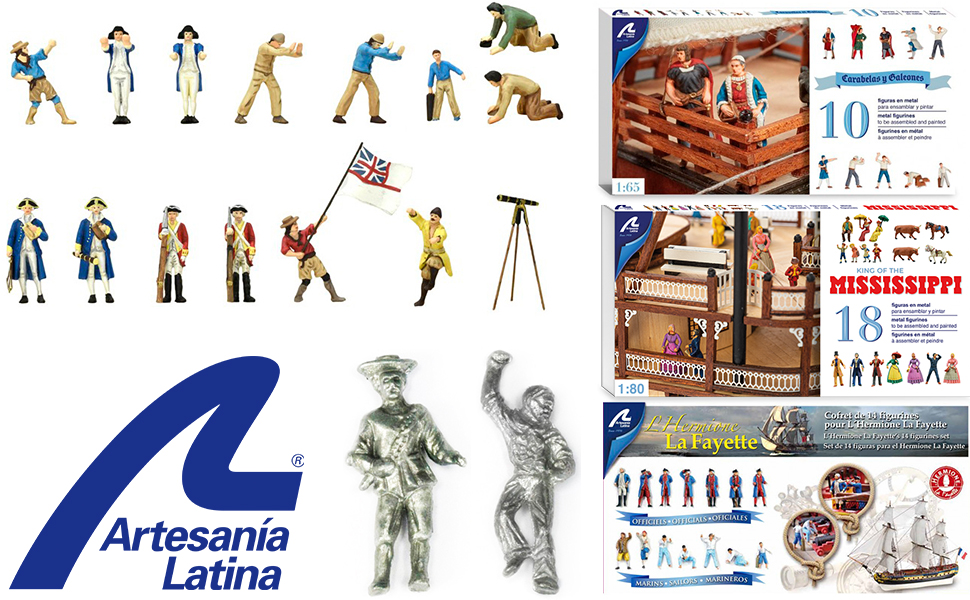 Figurines en Metal para Maquetas de Barco de Artesanía Latina.