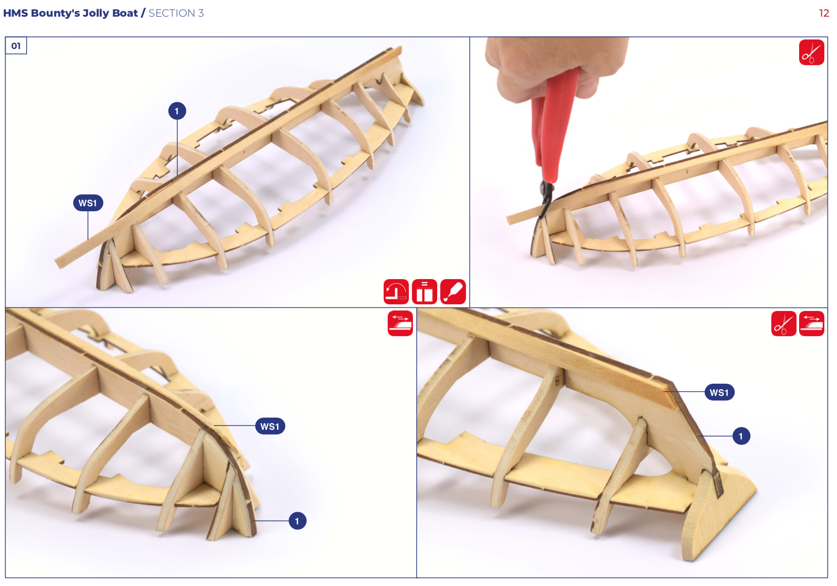 Instructions pour le modèle à l'échelle du Jolly Boat (19004-N). Kit renouvelé 1:25 en bois par Artesanía Latina.